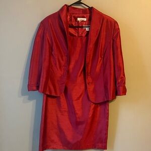Coldwater Creek Sleeveless Dress w/Jacket. Size P12.  Cranberry color.